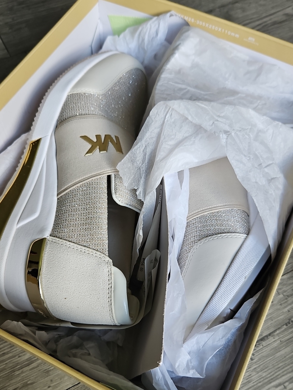 |$35| Michael Kors Felix Trainer Extreme Glitter Mesh Slip-On Sneakers Size 8 - Picture 4 of 11